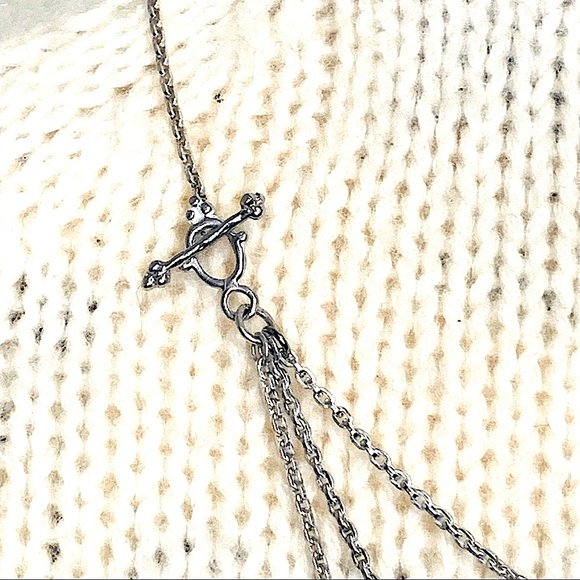 Sterling Silver Rose Quartz Precious Stone Asymmetrical Necklace/ Earrings Set. - Picture 7 of 9